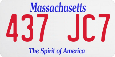MA license plate 437JC7