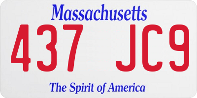 MA license plate 437JC9