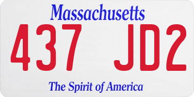 MA license plate 437JD2