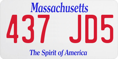 MA license plate 437JD5