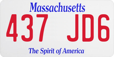 MA license plate 437JD6
