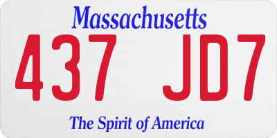 MA license plate 437JD7