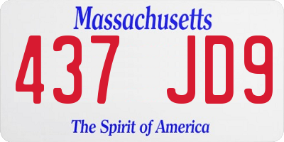 MA license plate 437JD9