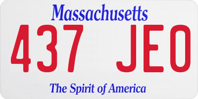 MA license plate 437JE0
