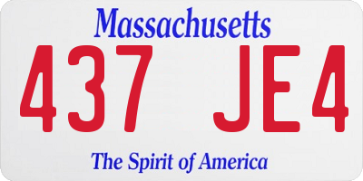 MA license plate 437JE4