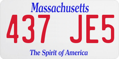 MA license plate 437JE5