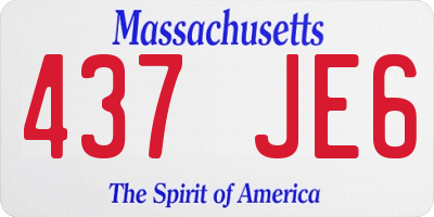 MA license plate 437JE6