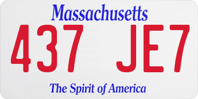 MA license plate 437JE7