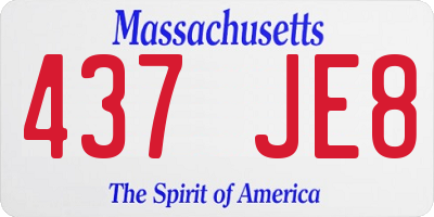 MA license plate 437JE8
