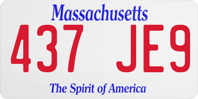 MA license plate 437JE9