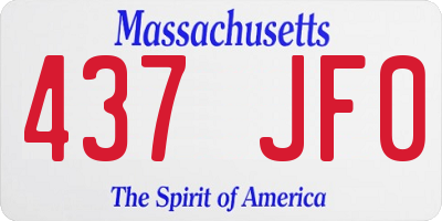 MA license plate 437JF0