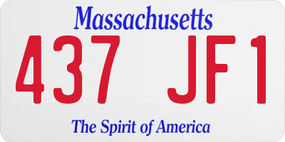 MA license plate 437JF1