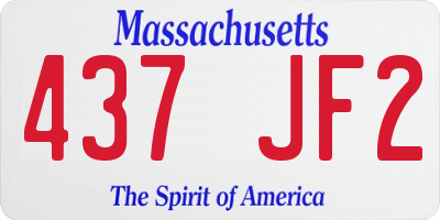 MA license plate 437JF2