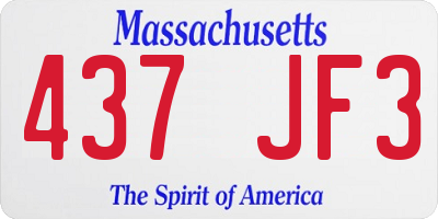 MA license plate 437JF3