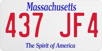 MA license plate 437JF4