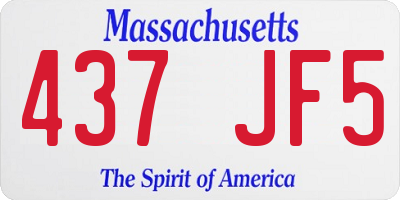 MA license plate 437JF5