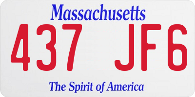 MA license plate 437JF6