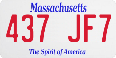 MA license plate 437JF7
