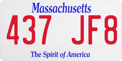 MA license plate 437JF8