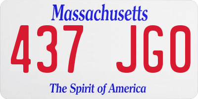MA license plate 437JG0