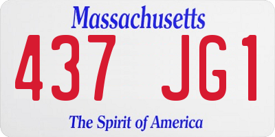 MA license plate 437JG1