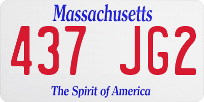 MA license plate 437JG2