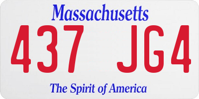MA license plate 437JG4