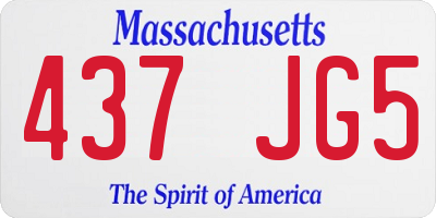 MA license plate 437JG5