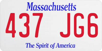 MA license plate 437JG6