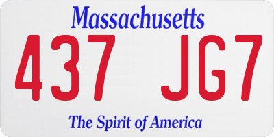 MA license plate 437JG7
