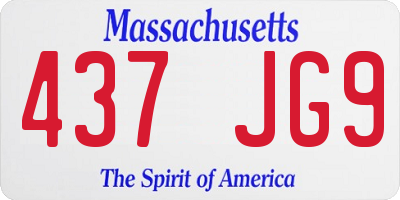 MA license plate 437JG9