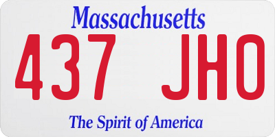 MA license plate 437JH0