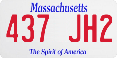 MA license plate 437JH2