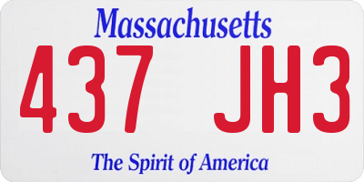 MA license plate 437JH3