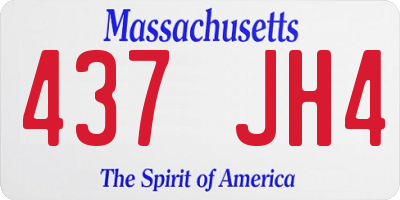 MA license plate 437JH4