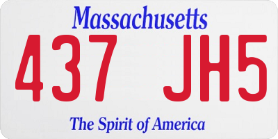 MA license plate 437JH5