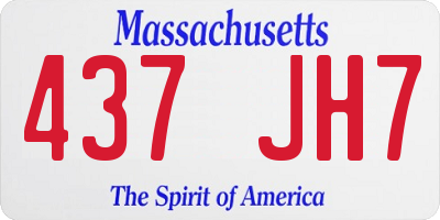 MA license plate 437JH7