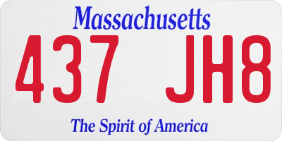 MA license plate 437JH8