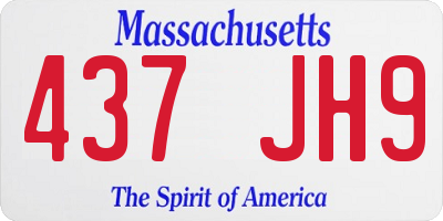 MA license plate 437JH9