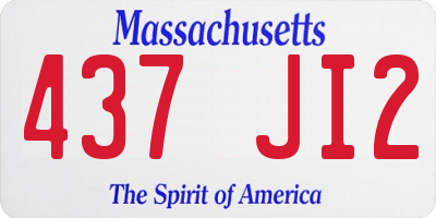 MA license plate 437JI2