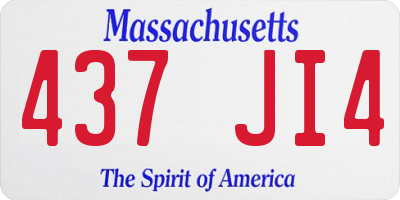 MA license plate 437JI4