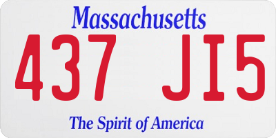 MA license plate 437JI5