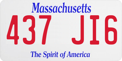 MA license plate 437JI6