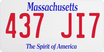 MA license plate 437JI7