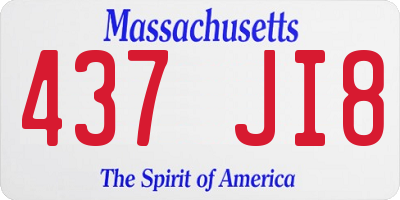 MA license plate 437JI8