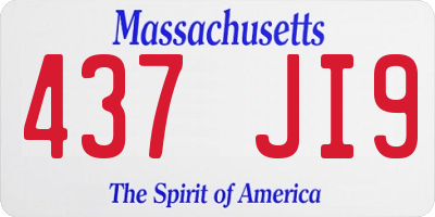 MA license plate 437JI9