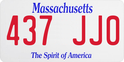 MA license plate 437JJ0