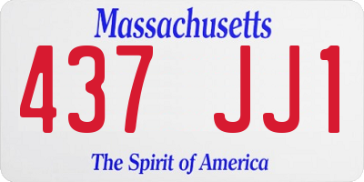 MA license plate 437JJ1
