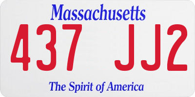 MA license plate 437JJ2