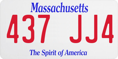 MA license plate 437JJ4